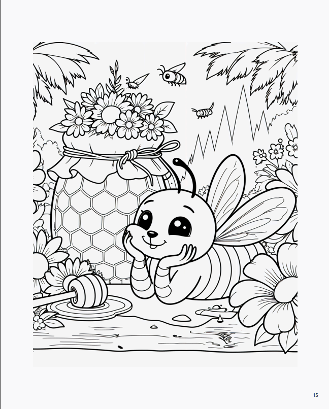 Розмальовка "Бджоли дуже люблять мед" 40 сторінок. - Зображення 3