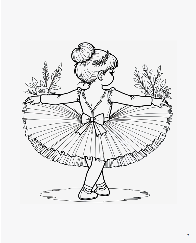 Дитяча розмальовка про балет "Маленькі балерини". 25 сторінок - Зображення 3