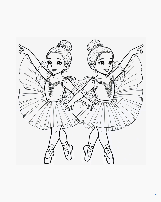 Дитяча розмальовка про балет "Маленькі балерини". 25 сторінок - Зображення 4