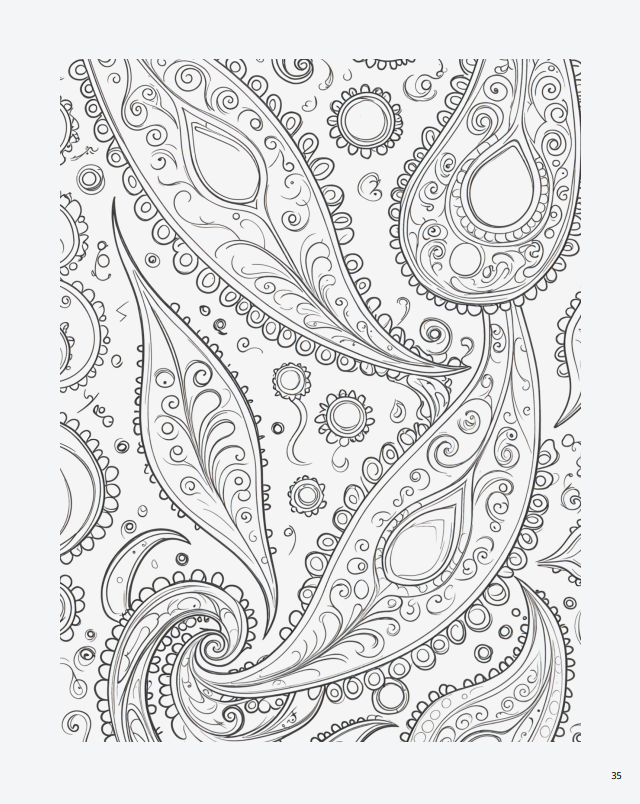 Розмальовка для дорослих “Візерунки Пейслі” 35 сторінок. - Зображення 6